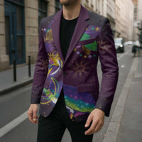 Faux Glitter Funny Mardi Gras Pelican Blazer Party Vibes - Wonder Print Shop