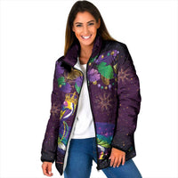 Faux Glitter Funny Mardi Gras Pelican Padded Jacket Party Vibes - Wonder Print Shop