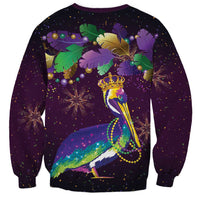 Faux Glitter Funny Mardi Gras Pelican Sweatshirt Party Vibes - Wonder Print Shop