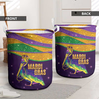 Faux Glitter Mardi Gras Pelican Laundry Basket - Wonder Print Shop