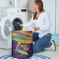 Faux Glitter Mardi Gras Pelican Laundry Basket - Wonder Print Shop