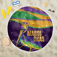 Faux Glitter Mardi Gras Pelican Beach Blanket - Wonder Print Shop