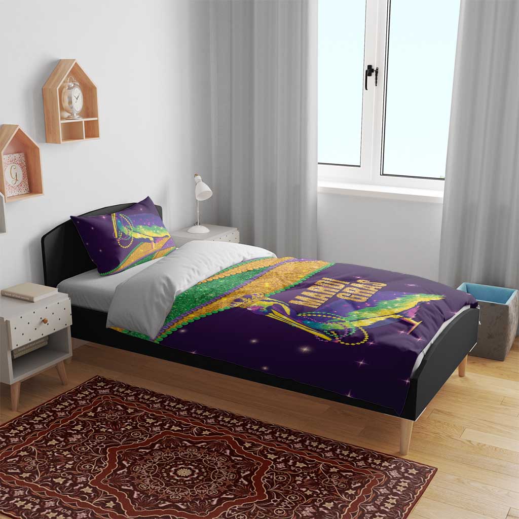 Faux Glitter Mardi Gras Pelican Bedding Set - Wonder Print Shop