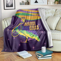 Faux Glitter Mardi Gras Pelican Blanket - Wonder Print Shop