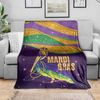 Faux Glitter Mardi Gras Pelican Blanket - Wonder Print Shop