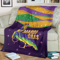 Faux Glitter Mardi Gras Pelican Blanket - Wonder Print Shop