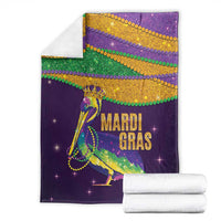 Faux Glitter Mardi Gras Pelican Blanket - Wonder Print Shop