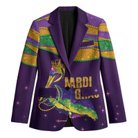 Faux Glitter Mardi Gras Pelican Blazer - Wonder Print Shop