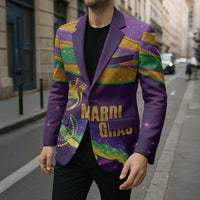 Faux Glitter Mardi Gras Pelican Blazer - Wonder Print Shop