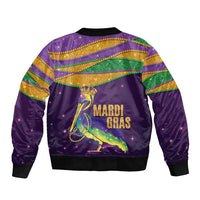 Faux Glitter Mardi Gras Pelican Bomber Jacket - Wonder Print Shop