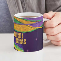 Faux Glitter Mardi Gras Pelican Ceramic Mug - Wonder Print Shop