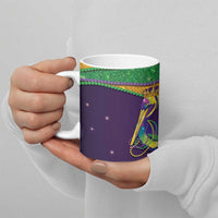 Faux Glitter Mardi Gras Pelican Ceramic Mug - Wonder Print Shop