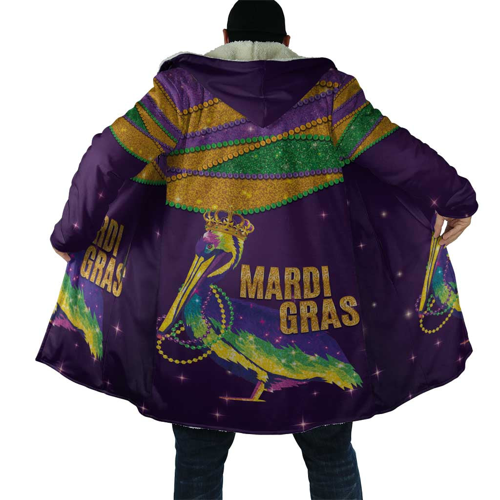 Faux Glitter Mardi Gras Pelican Cloak - Wonder Print Shop