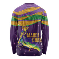 Faux Glitter Mardi Gras Pelican Long Sleeve Shirt - Wonder Print Shop