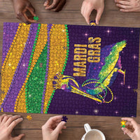 Faux Glitter Mardi Gras Pelican Puzzle - Wonder Print Shop