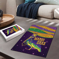 Faux Glitter Mardi Gras Pelican Puzzle - Wonder Print Shop