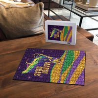 Faux Glitter Mardi Gras Pelican Puzzle - Wonder Print Shop