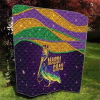 Faux Glitter Mardi Gras Pelican Quilt - Wonder Print Shop