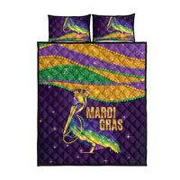 Faux Glitter Mardi Gras Pelican Quilt Bed Set - Wonder Print Shop
