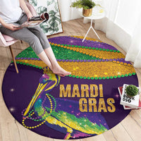 Faux Glitter Mardi Gras Pelican Round Carpet - Wonder Print Shop