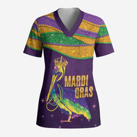 Faux Glitter Mardi Gras Pelican Scrub Top - Wonder Print Shop