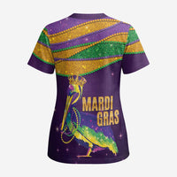 Faux Glitter Mardi Gras Pelican Scrub Top - Wonder Print Shop