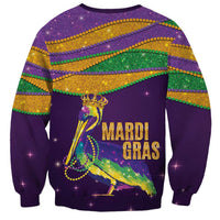 Faux Glitter Mardi Gras Pelican Sweatshirt - Wonder Print Shop