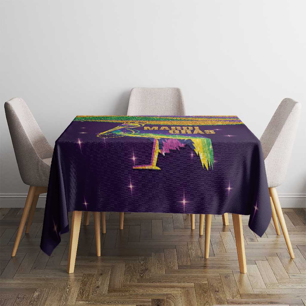 Faux Glitter Mardi Gras Pelican Tablecloth - Wonder Print Shop