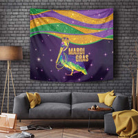 Faux Glitter Mardi Gras Pelican Tapestry - Wonder Print Shop