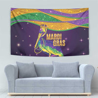 Faux Glitter Mardi Gras Pelican Tapestry - Wonder Print Shop