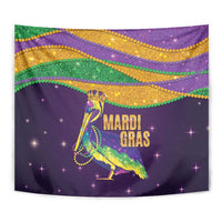 Faux Glitter Mardi Gras Pelican Tapestry - Wonder Print Shop