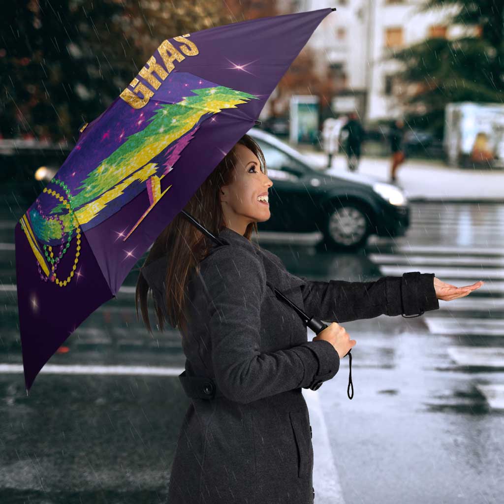 Faux Glitter Mardi Gras Pelican Umbrella - Wonder Print Shop