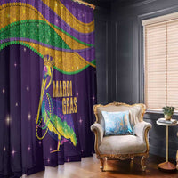 Faux Glitter Mardi Gras Pelican Window Curtain - Wonder Print Shop