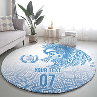 Guatemala Personalized Round Carpet Mayan Warrior - Wonder Print Shop