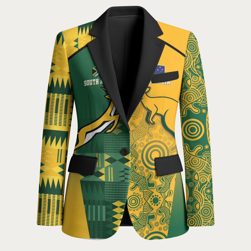 South Africa - Australia Rugby Custom Indigenous Motifs Blazer Bokke Vs Wallabies