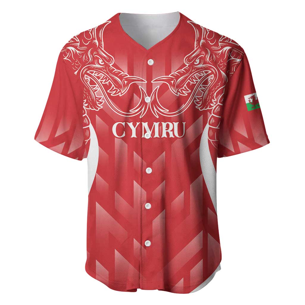 Wales Rugby Personalised Baseball Jersey Heraldic Dragon Basic Red