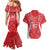 Wales Rugby Personalised Couples Matching Mermaid Dress and Hawaiian Shirt Heraldic Dragon Basic Red