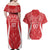 Wales Rugby Personalised Couples Matching Off Shoulder Maxi Dress and Hawaiian Shirt Heraldic Dragon Basic Red