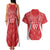 Wales Rugby Personalised Couples Matching Tank Maxi Dress and Hawaiian Shirt Heraldic Dragon Basic Red