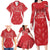 Wales Rugby Personalised Family Matching Long Sleeve Bodycon Dress and Hawaiian Shirt Heraldic Dragon Basic Red