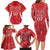 Wales Rugby Personalised Family Matching Long Sleeve Bodycon Dress and Hawaiian Shirt Heraldic Dragon Basic Red