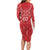 Wales Rugby Personalised Family Matching Long Sleeve Bodycon Dress and Hawaiian Shirt Heraldic Dragon Basic Red