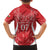 Wales Rugby Personalised Family Matching Off The Shoulder Long Sleeve Dress and Hawaiian Shirt Heraldic Dragon Basic Red