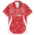 Wales Rugby Personalised Family Matching Off The Shoulder Long Sleeve Dress and Hawaiian Shirt Heraldic Dragon Basic Red