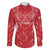 Wales Rugby Personalised Family Matching Off The Shoulder Long Sleeve Dress and Hawaiian Shirt Heraldic Dragon Basic Red