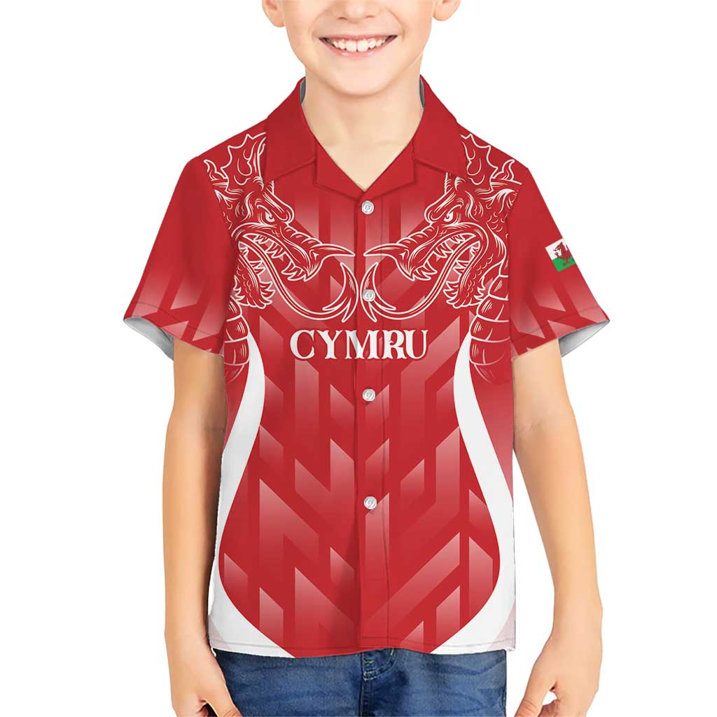 Wales Rugby Personalised Kid Hawaiian Shirt Heraldic Dragon Basic Red - Wonder Print Shop