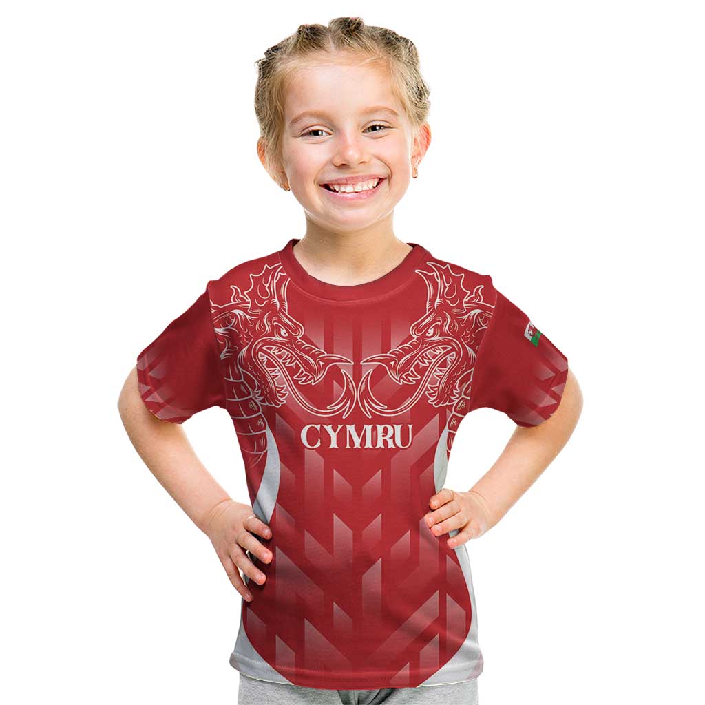 Wales Rugby Personalised Kid T Shirt Heraldic Dragon Basic Red - Wonder Print Shop