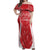 Wales Rugby Personalised Off Shoulder Maxi Dress Heraldic Dragon Basic Red - Wonder Print Shop