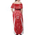 Wales Rugby Personalised Off Shoulder Maxi Dress Heraldic Dragon Basic Red - Wonder Print Shop