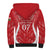 Wales Rugby Personalised Sherpa Hoodie Heraldic Dragon Basic Red